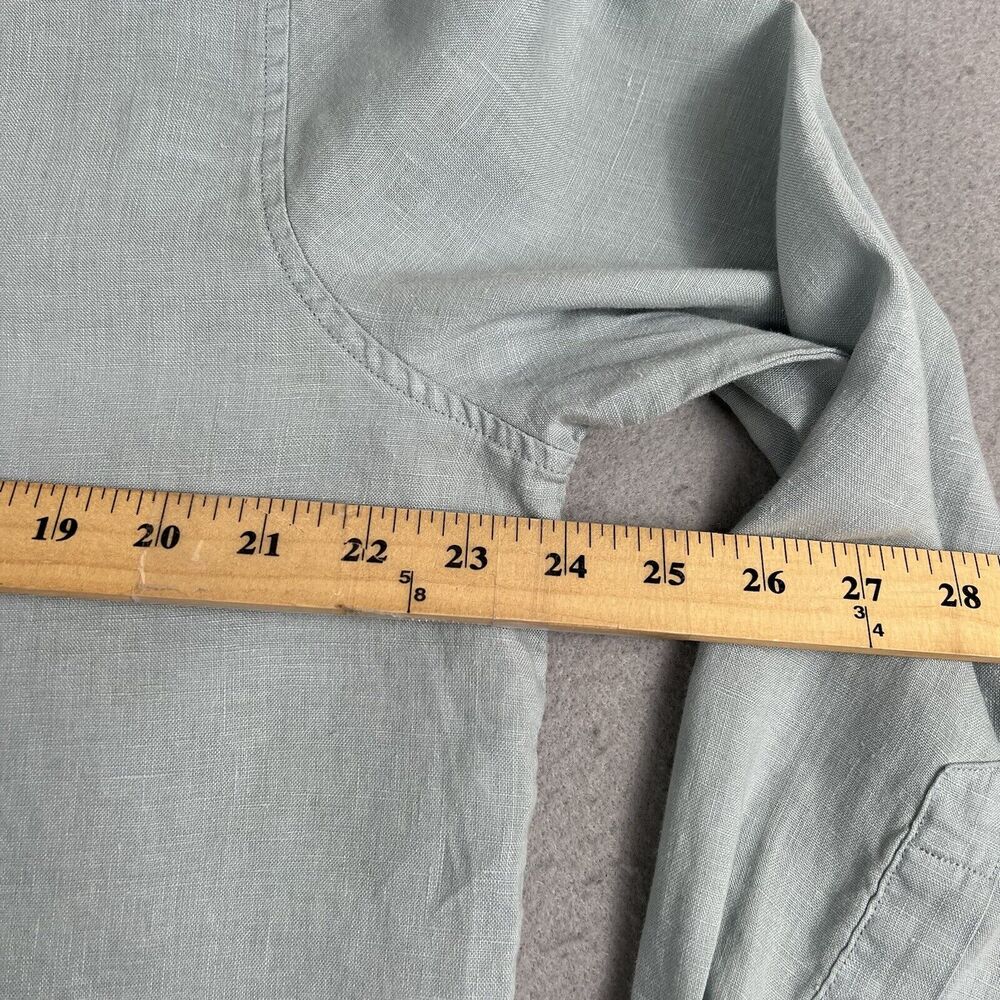 Assembly‎ Label Linen Long Sleeve Collared Button Up Blue Shirt Womens Size 10 - Picture 6 of 11